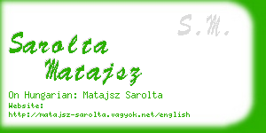 sarolta matajsz business card